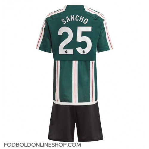 Manchester United Jadon Sancho #25 Udebane Trøje Børn 2023-24 Kortærmet (+ Korte bukser)